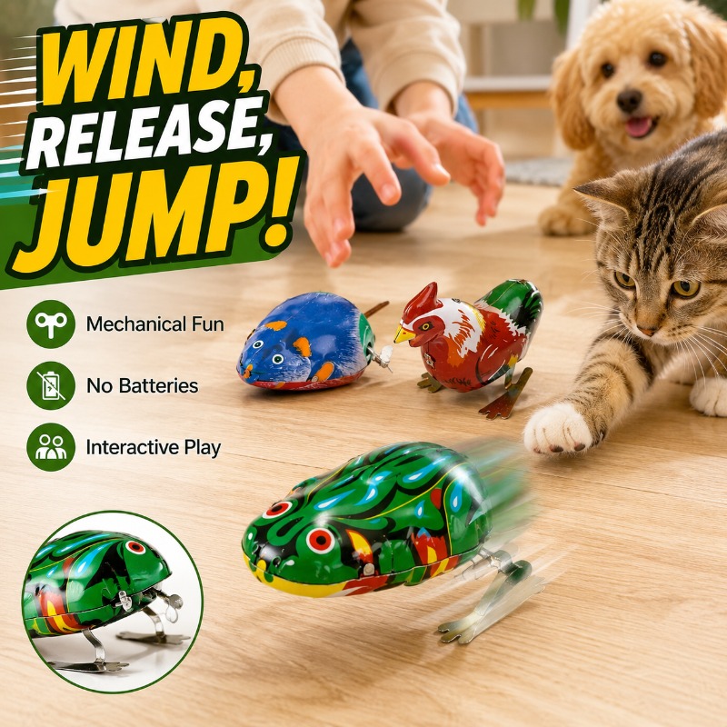 Kids Toys Vintage - Traditional Wind Up Jumping Frog Toy,