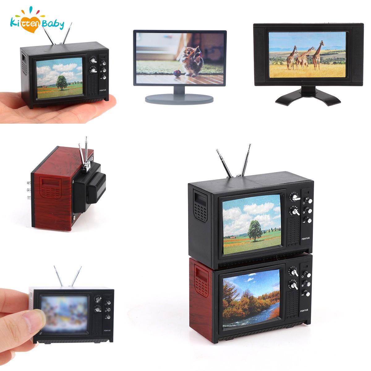 Kids Toys Vintage - 1pc 1/12 Dollhouse Mini Television Kids