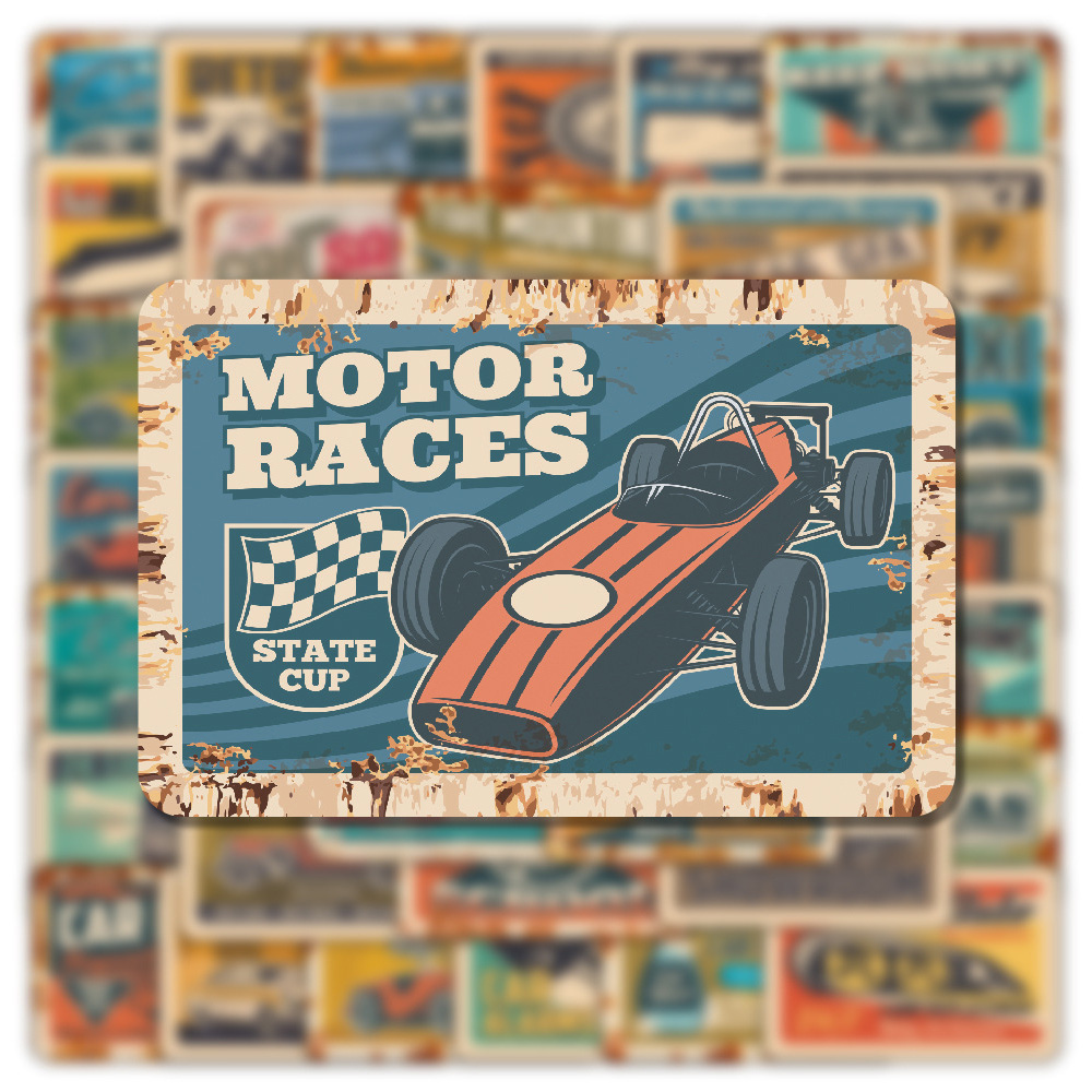 10/30/50pcs Retro Ads Car Stic - огляд і ціна Kids Toys Vintage