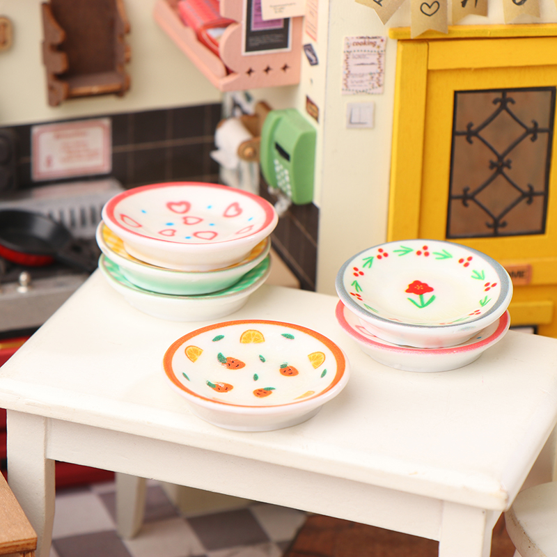 5Pcs 1/12 Dollhouse Mini Plate - огляд і ціна Dollhouse Furniture Set