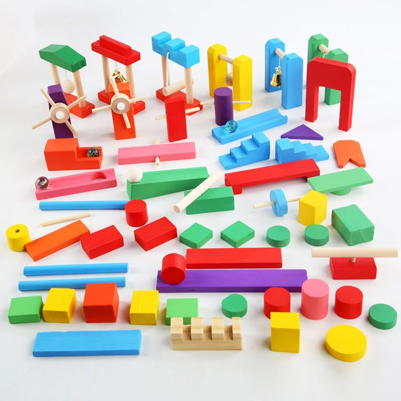 Montessori Wooden Rainbow Domi - огляд і ціна Wooden Blocks Stacking