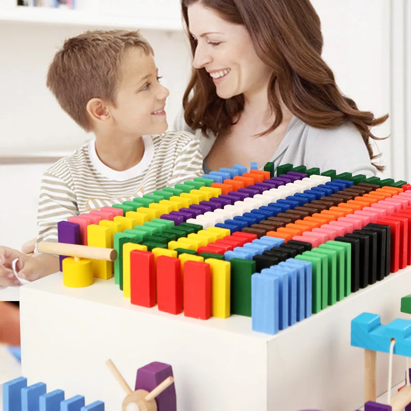 Montessori Wooden Rainbow Domi - огляд і ціна Wooden Blocks Stacking