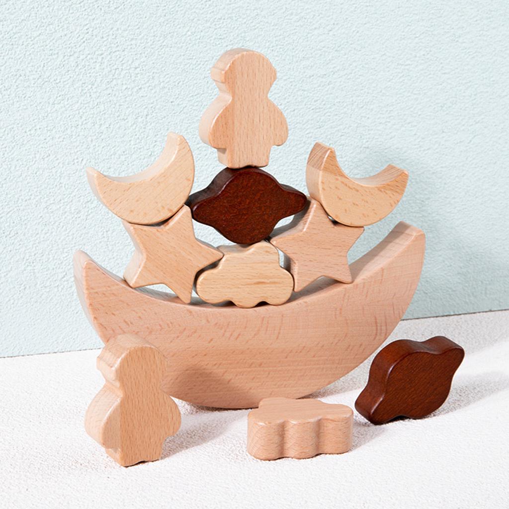 Montessori Toys Moon Stacking  - огляд і ціна Wooden Blocks Stacking