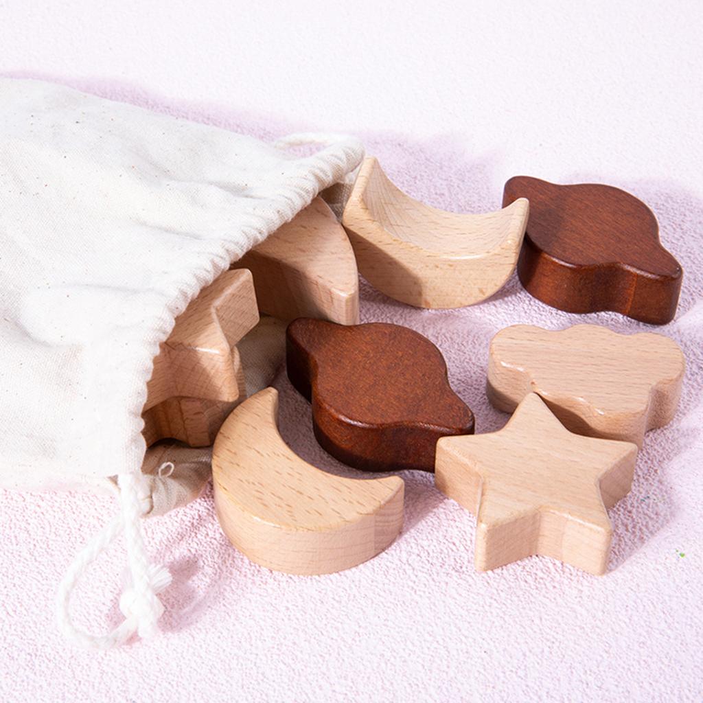Montessori Toys Moon Stacking  - огляд і ціна Wooden Blocks Stacking