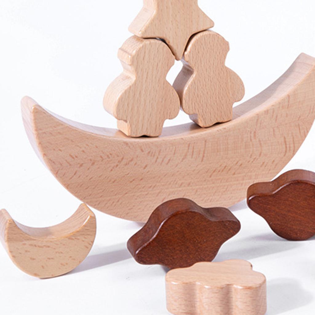 Montessori Toys Moon Stacking  - огляд і ціна Wooden Blocks Stacking
