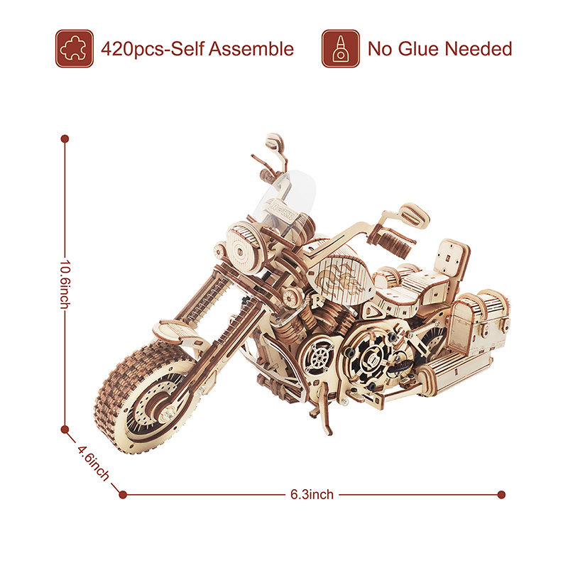 Robotime Motorcycle Puzzle 3D  - огляд і ціна Wooden Blocks Stacking