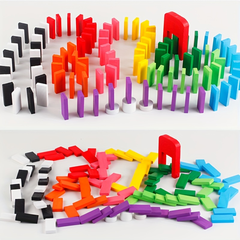 120pcs Domino Set - Multicolor - огляд і ціна Wooden Blocks Stacking