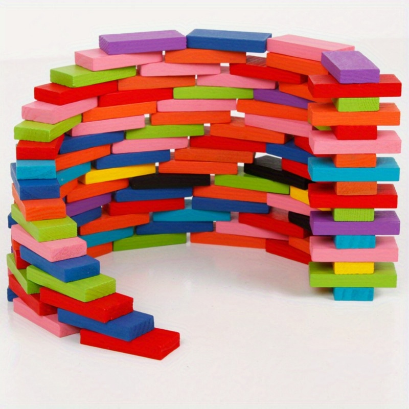 120pcs Domino Set - Multicolor - огляд і ціна Wooden Blocks Stacking