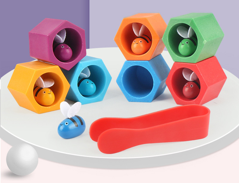 Bee Board Games Montessori Ear - огляд і ціна Wooden Blocks Stacking