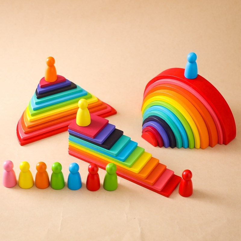 Montessori Wooden Block Toys B - огляд і ціна Wooden Blocks Stacking