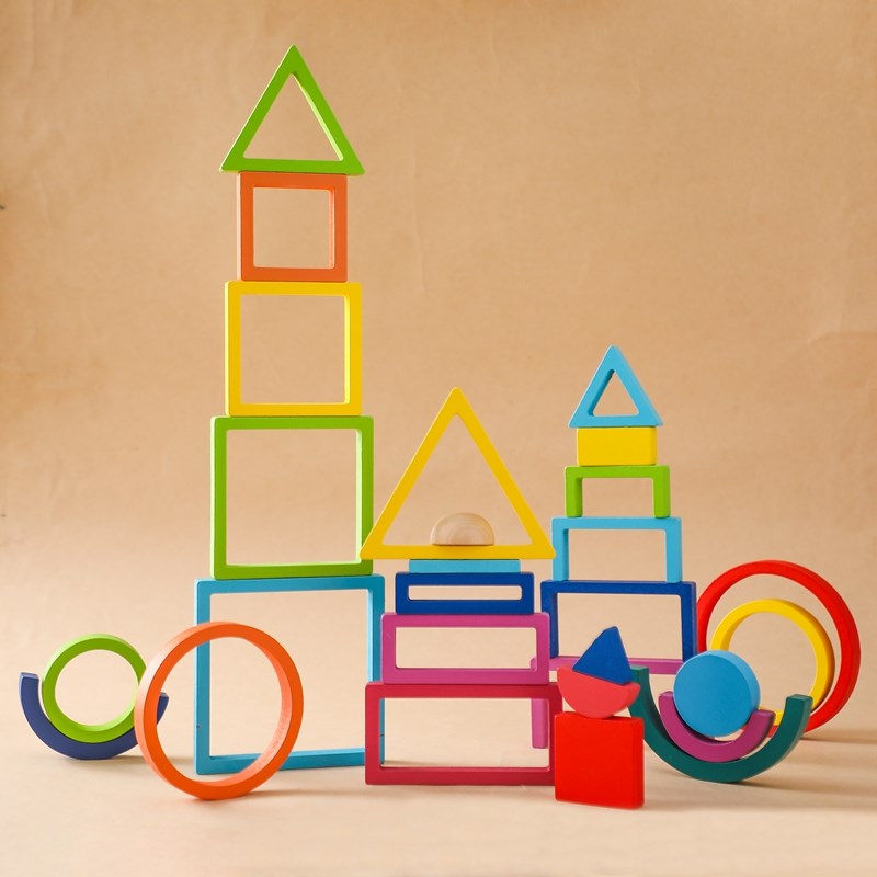 Montessori Wooden Block Toys B - огляд і ціна Wooden Blocks Stacking