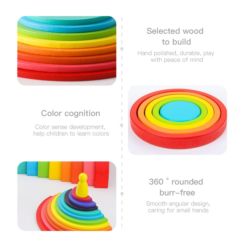Montessori Wooden Block Toys B - огляд і ціна Wooden Blocks Stacking
