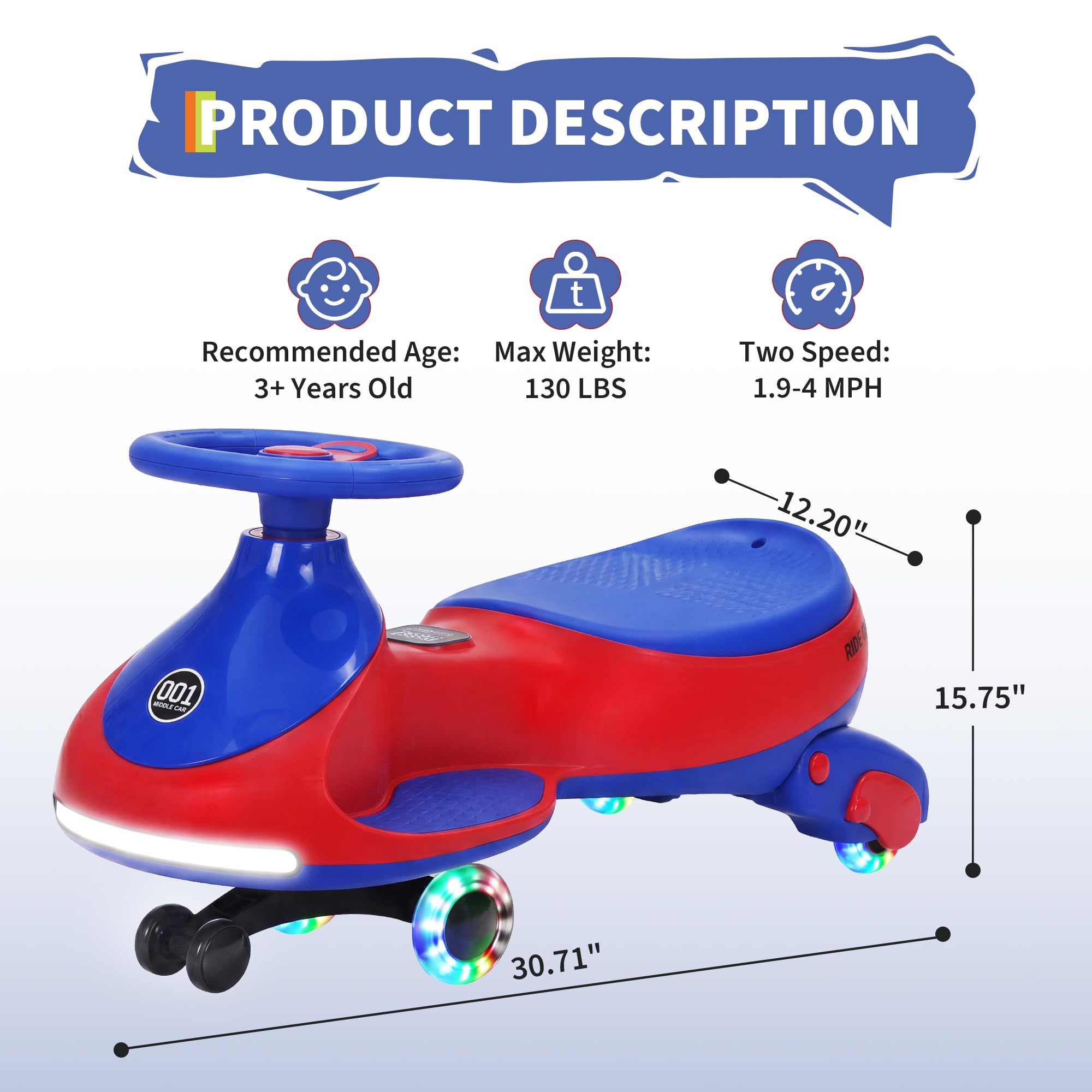 12V Electric Wiggle Car Kids W - огляд і ціна Kids Toys Electric Car
