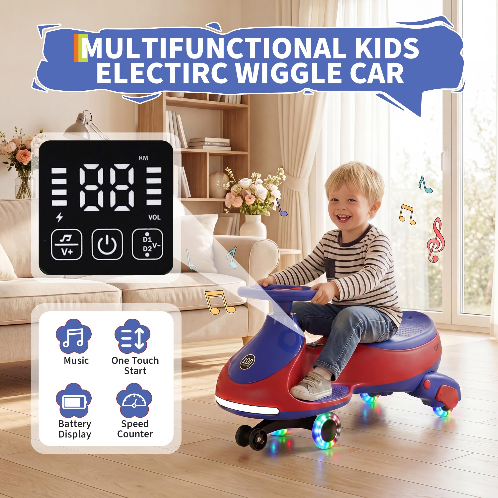 12V Electric Wiggle Car Kids W - огляд і ціна Kids Toys Electric Car