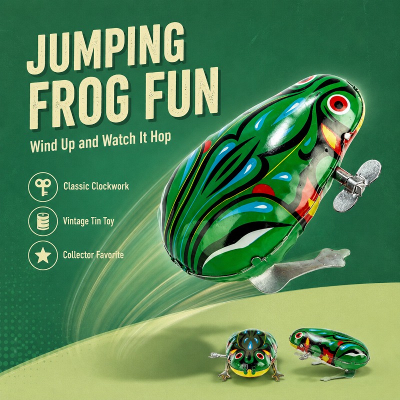 Traditional Wind Up Jumping Fr - огляд і ціна Kids Toys Vintage