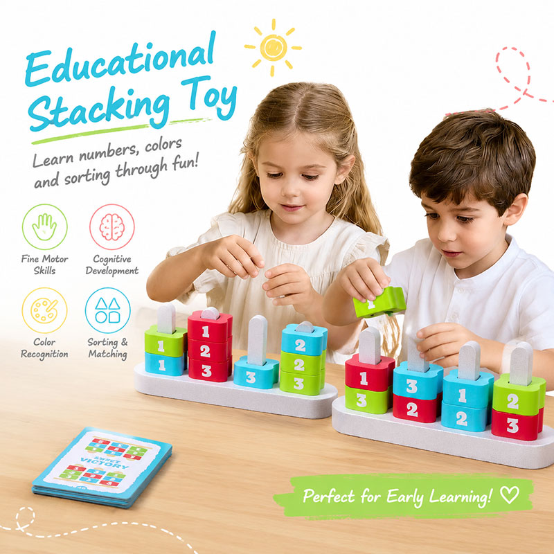 Wooden Number Stacking Blocks  - огляд і ціна Wooden Blocks Stacking