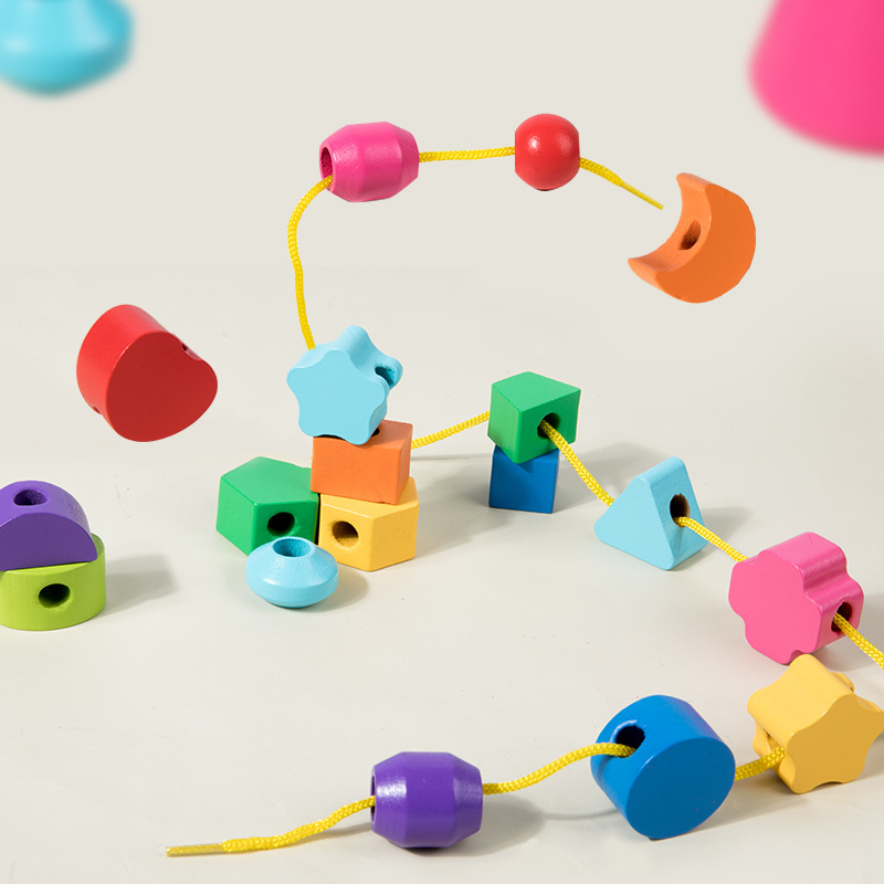 Montessori Wooden Beads Sequen - огляд і ціна Wooden Blocks Stacking