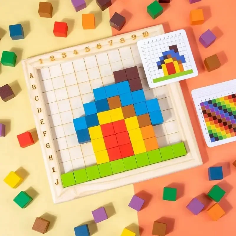 Montessori Color Counting Buil - огляд і ціна Wooden Blocks Stacking