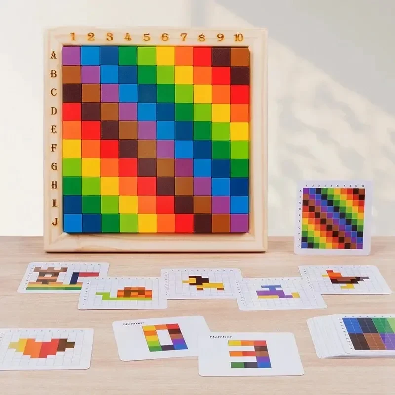 Montessori Color Counting Buil - огляд і ціна Wooden Blocks Stacking
