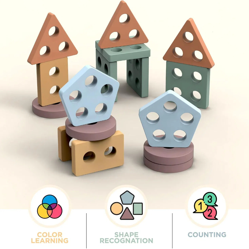 Montessori Toys For 18+ Months - огляд і ціна Wooden Blocks Stacking