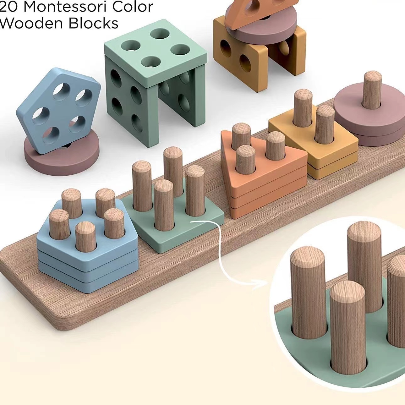 Montessori Toys For 18+ Months - огляд і ціна Wooden Blocks Stacking